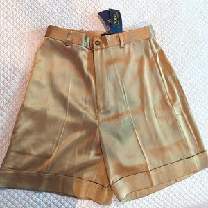 POLO Ralph Lauren gold satin style formal short